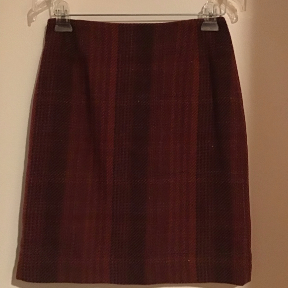 Vintage Eddie Bauer Burgundy Christmas Wool Blend Skirt Size SP - Picture 2 of 6